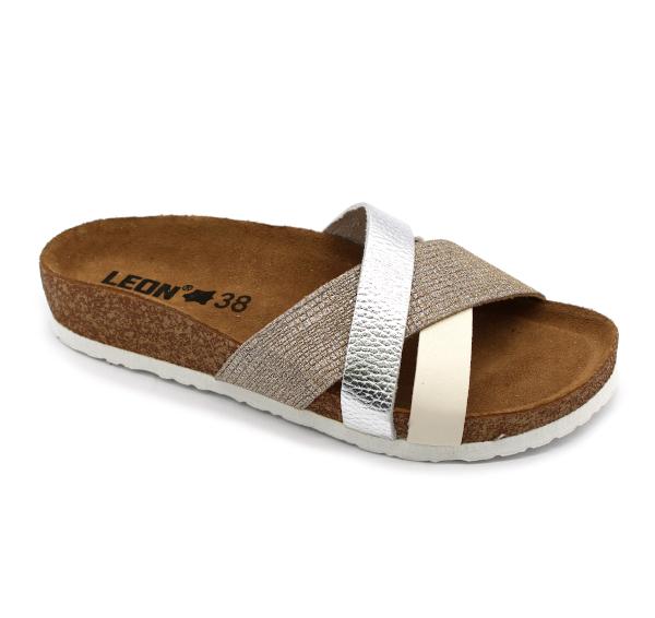 leon damen lederschuhe-4201-silber