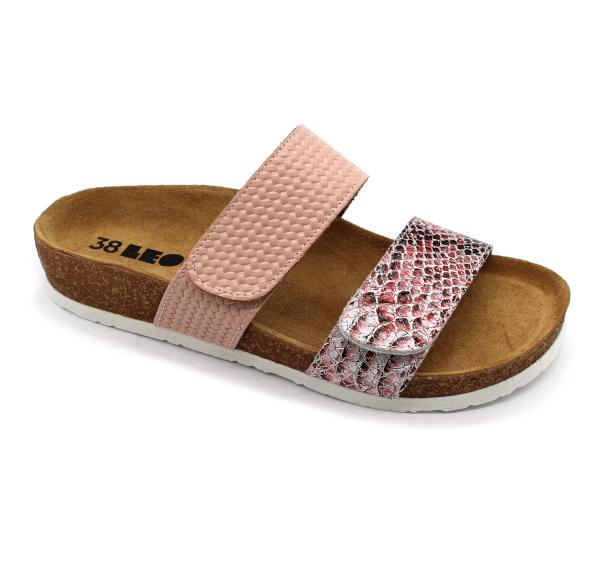 Leon Damen Lederschuhe Modell 4000 Rose Schlange – elegante Lederschuhe mit Schlangenleder-Details