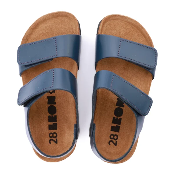 Leon Kinder Ledersandalen Modell 4803 Blau – hochwertige Ledersandalen für Kinder mit Klettverschluss und rutschfester Sohle 03