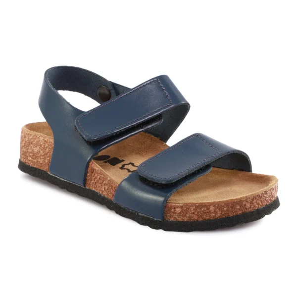 Leon Kinder Ledersandalen Modell 4803 Blau – hochwertige Ledersandalen für Kinder mit Klettverschluss und rutschfester Sohle 05