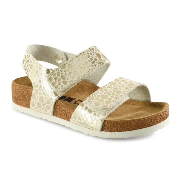 Leon Kinder Ledersandalen Modell 4803 Gold – hochwertige Ledersandalen mit Klettverschluss und rutschfester Sohle 01