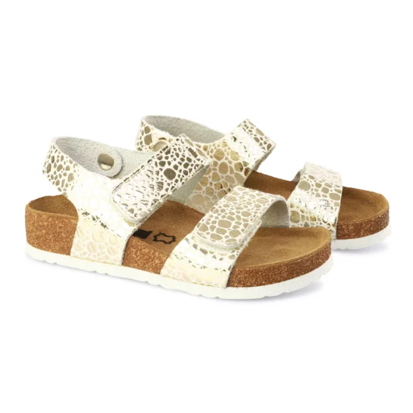 Leon Kinder Ledersandalen Modell 4803 Gold – hochwertige Ledersandalen mit Klettverschluss und rutschfester Sohle 02