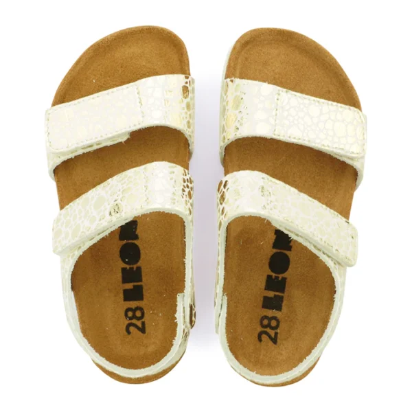 Leon Kinder Ledersandalen Modell 4803 Gold – hochwertige Ledersandalen mit Klettverschluss und rutschfester Sohle 03