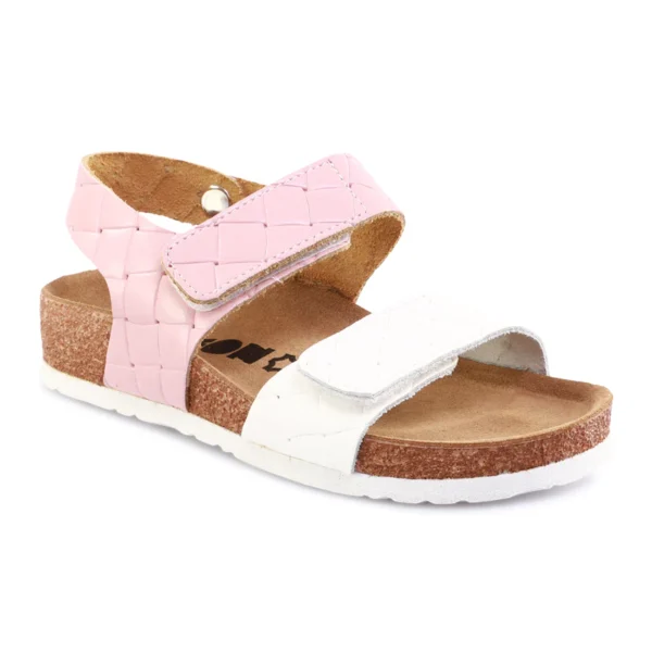 Leon Kinder Ledersandalen Modell 4803 Rosa-Weiß – stylische Sandalen aus Echtleder für Mädchen 01