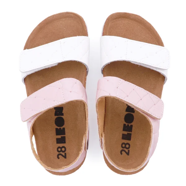 Leon Kinder Ledersandalen Modell 4803 Rosa-Weiß – stylische Sandalen aus Echtleder für Mädchen 03