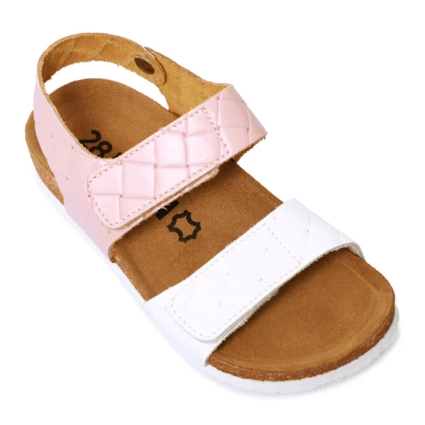 Leon Kinder Ledersandalen Modell 4803 Rosa-Weiß – stylische Sandalen aus Echtleder für Mädchen