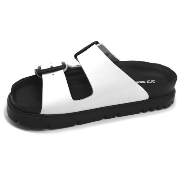 leon damen leder schuhe 6024 sliper weß 2
