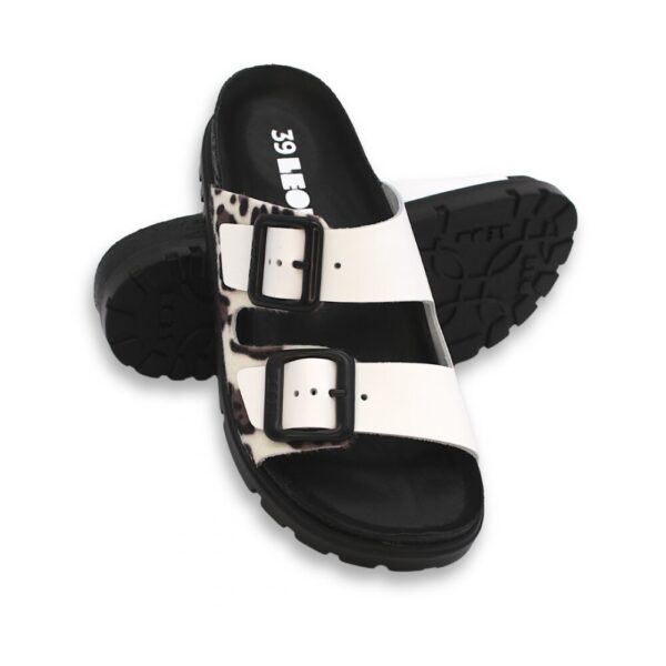 leon damen leder schuhe 6024 sliper weß 3