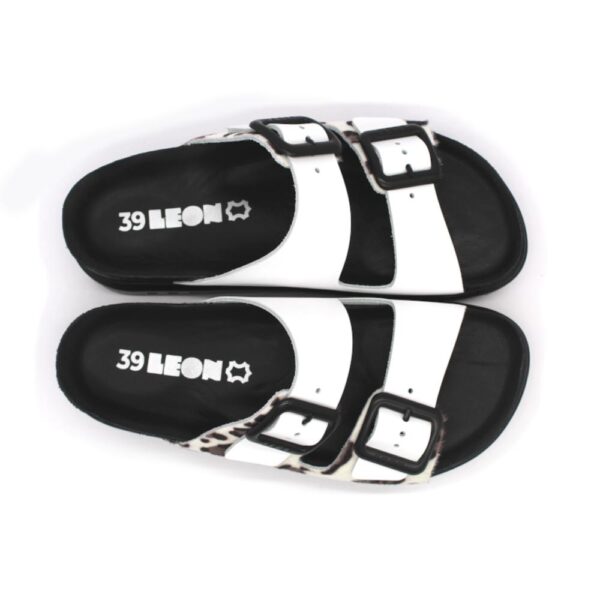 leon damen leder schuhe 6024 sliper weß 4